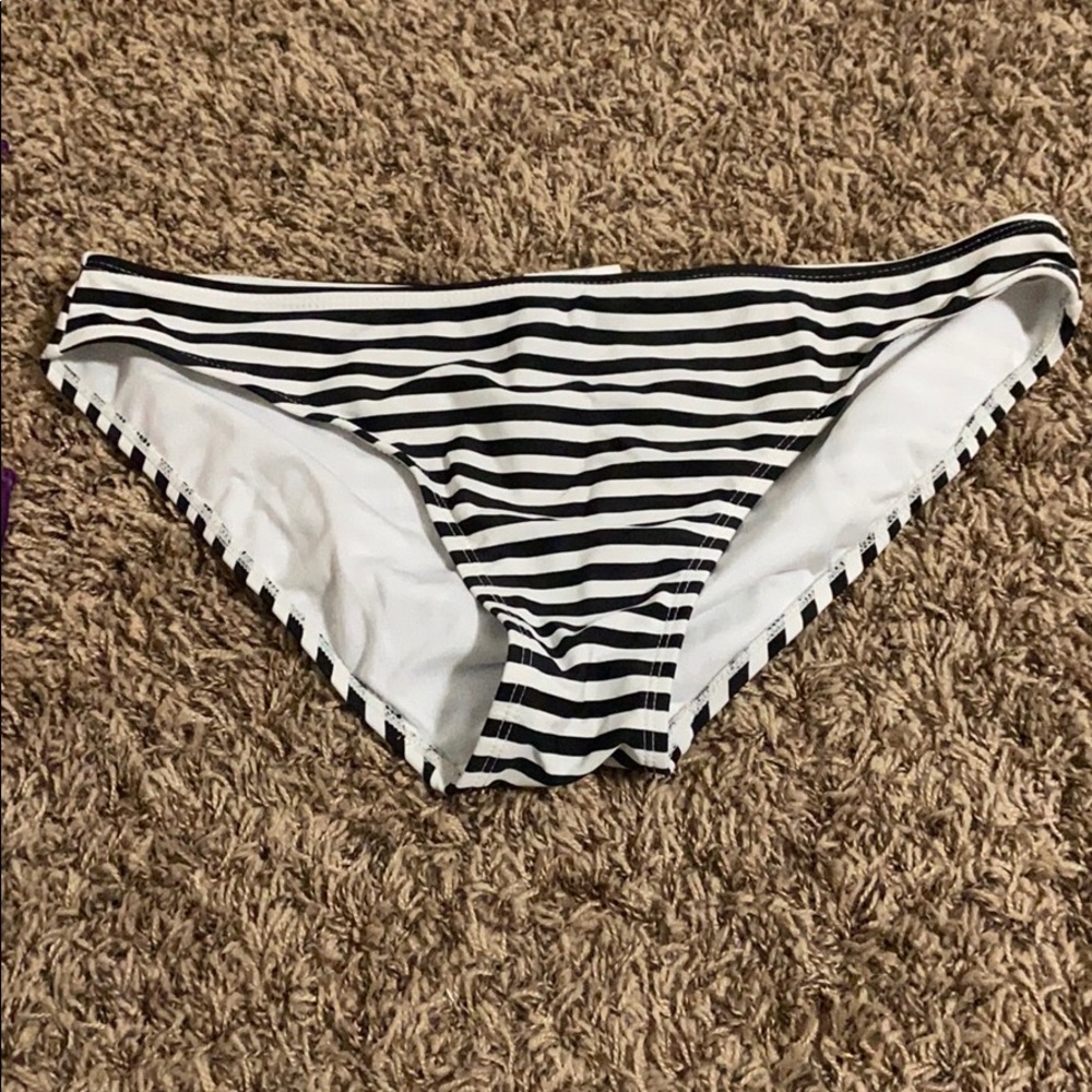 Black and white stripe bikini bottoms